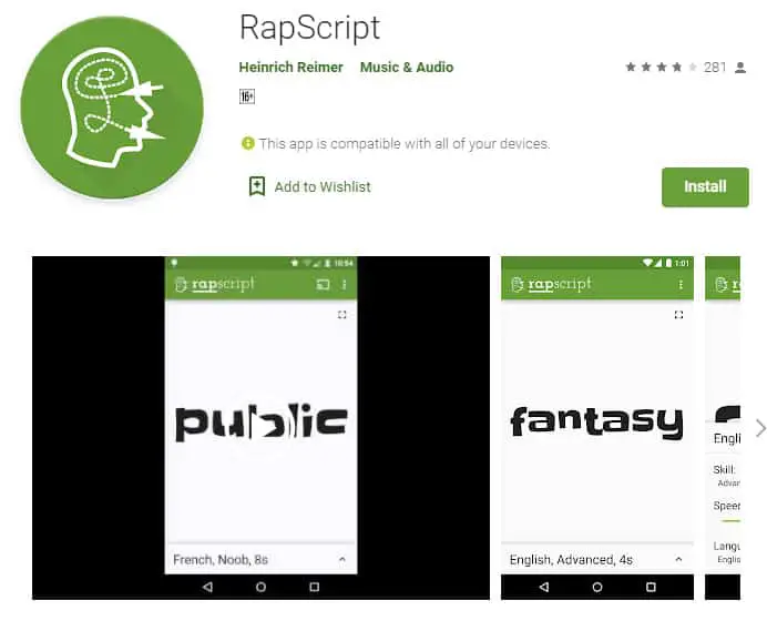 Rapscript is an app that gets you writing rap lyrics in no time!
