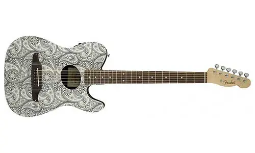 DISC - Fender Telecoustic White Paisley Limited Edition Guitar